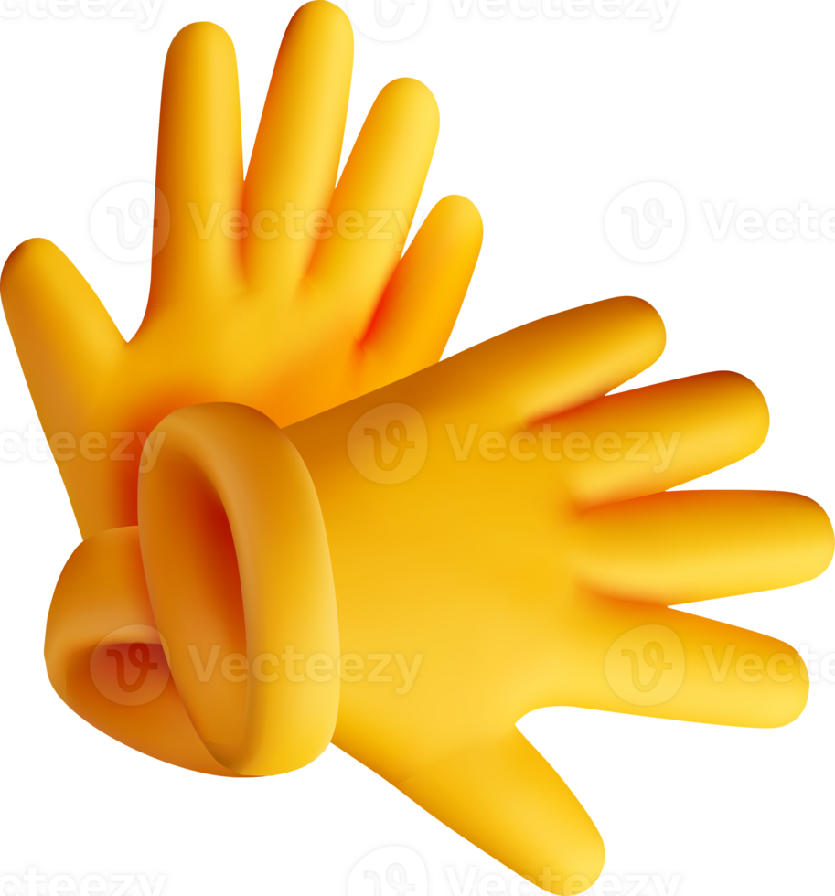 3D Yellow Gloves for Cleaning and Protection png