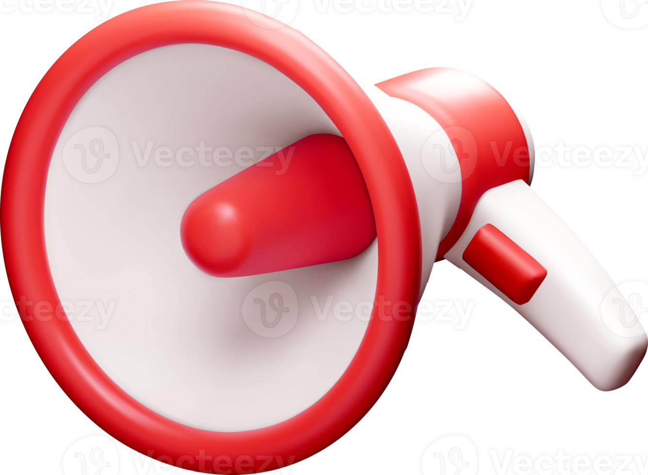 3D Megaphone Model with Red and White Design png