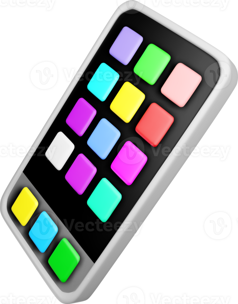 Colorful 3D Interactive Touchscreen Device png