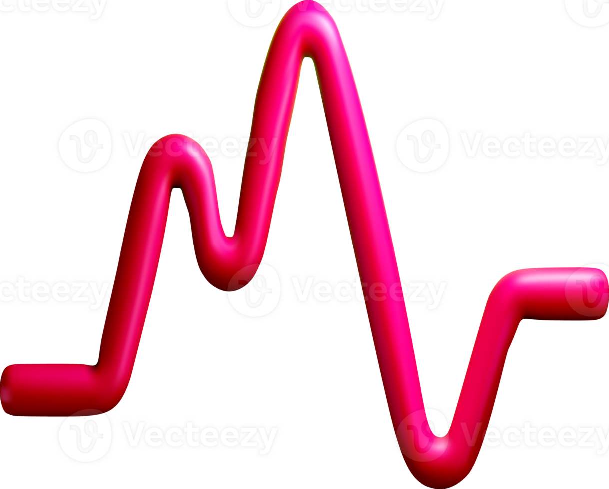 3D Pink Waveform Illustration in Bright Colors png