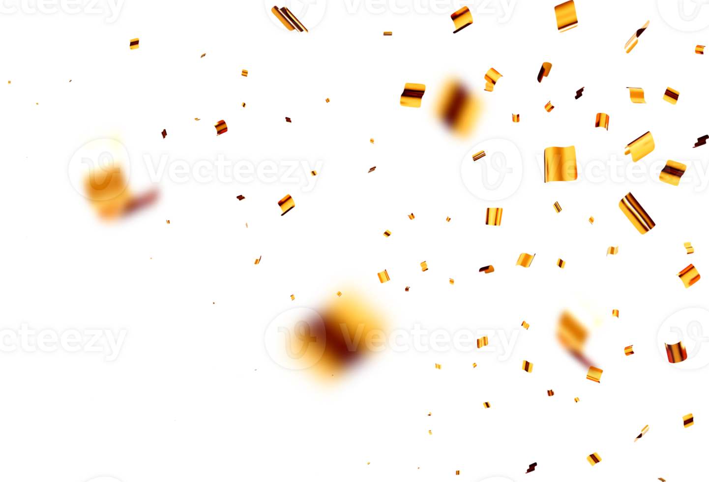 3D Shimmering Confetti on White Background png