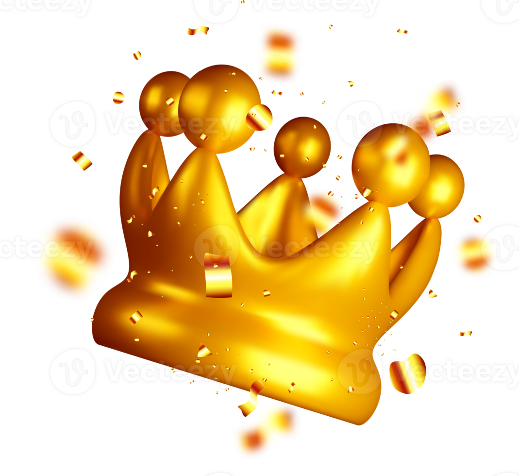 Golden Crown with Shimmering Effects in 3D png