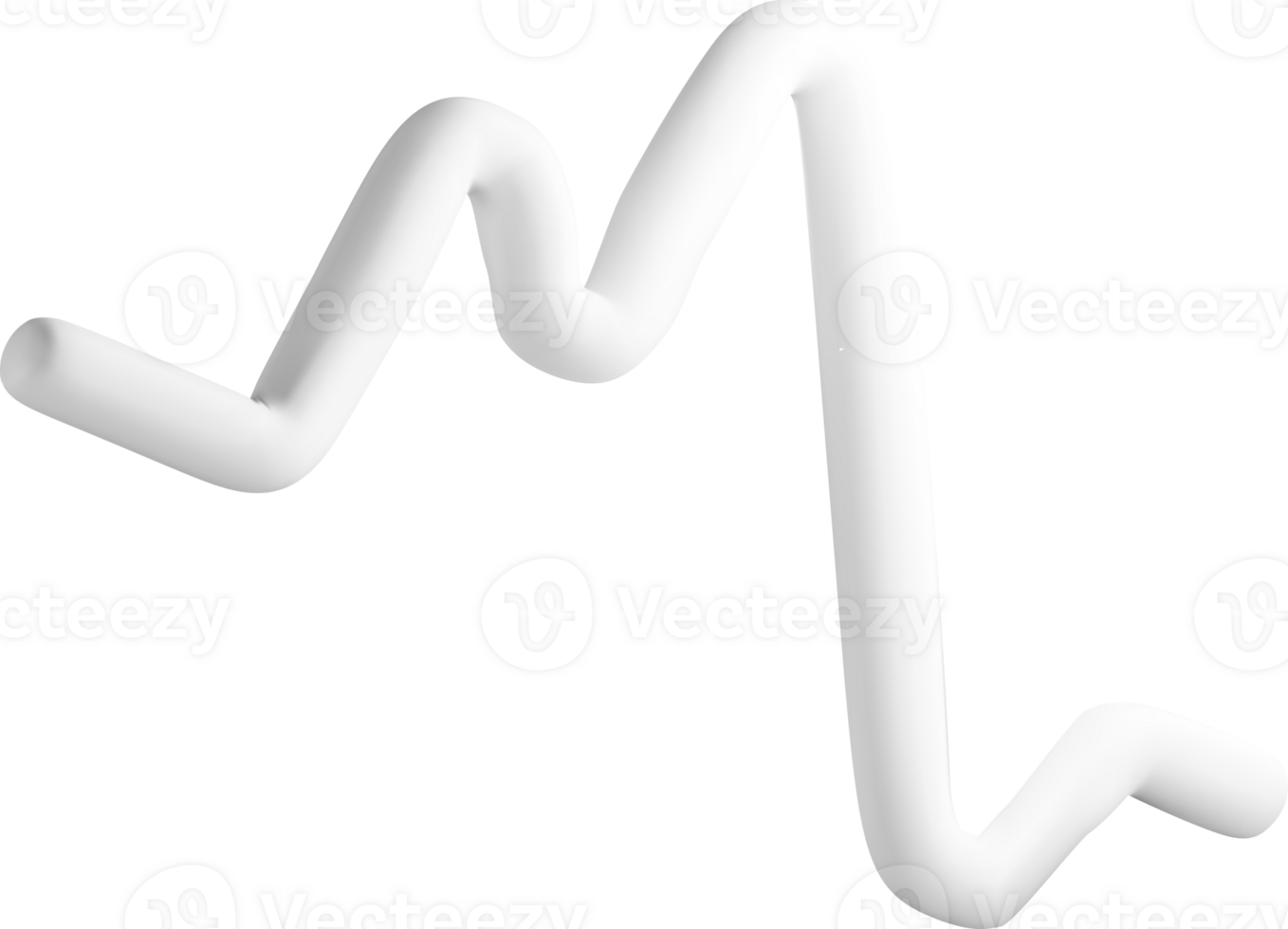Abstract 3D Shape in Wavy Line Formation png