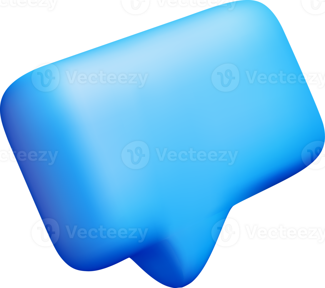 3d azul habla burbuja gráfico diseño elemento png