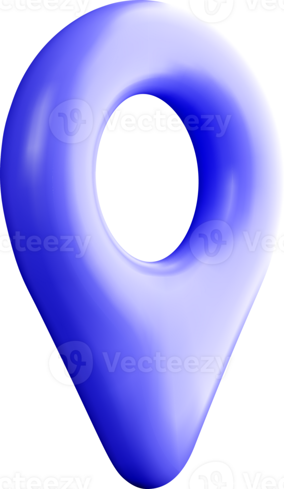 3D Blue Location Pin in Abstract Style png