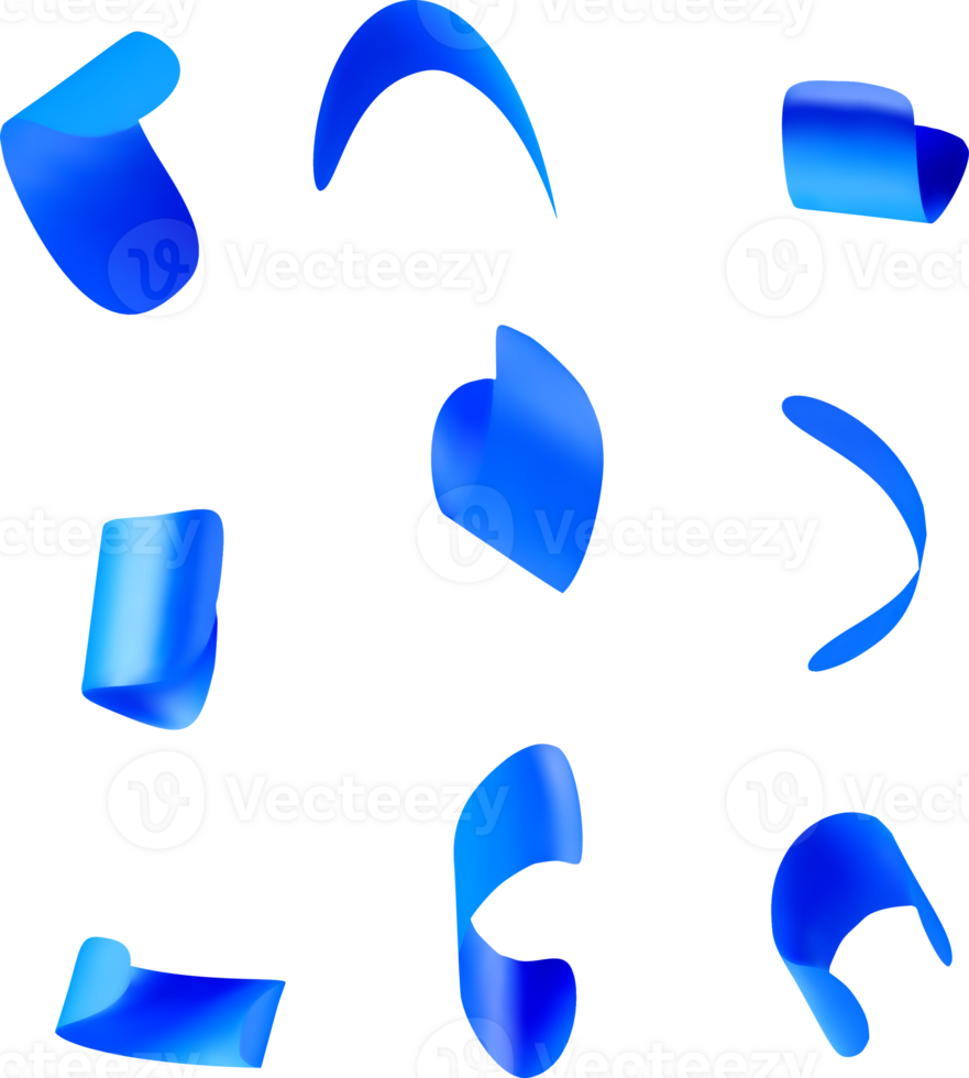 Abstract Blue Shapes in 3D Design Elements png