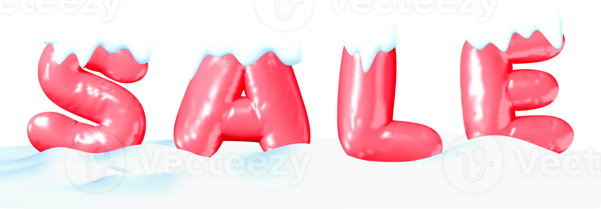 3D Snowy Sale Text with Frosted Letters png