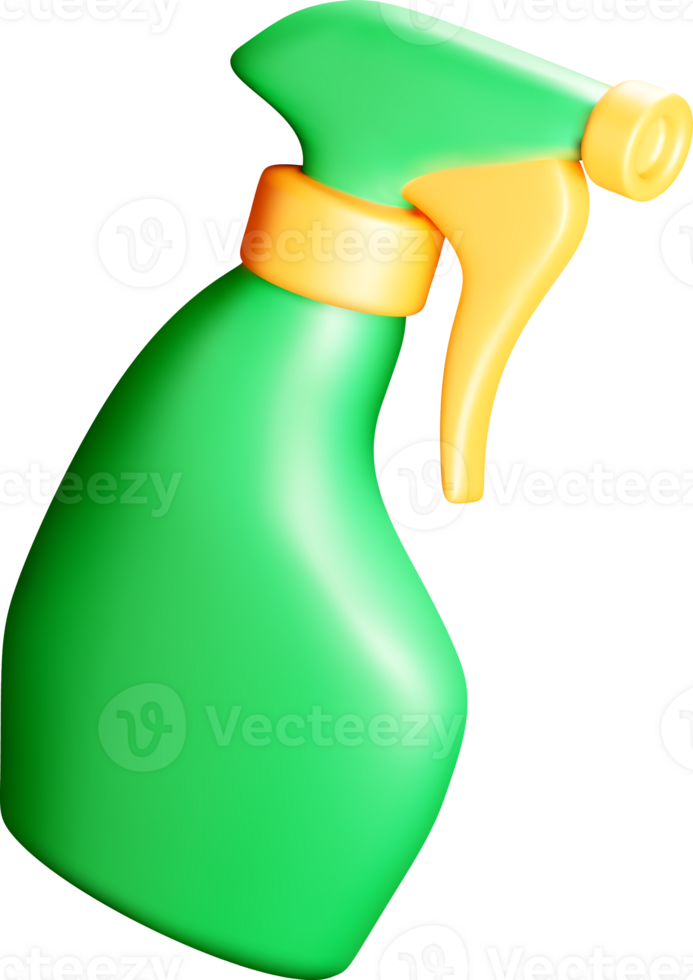 Colorful 3D Cleaning Spray Bottle Design png
