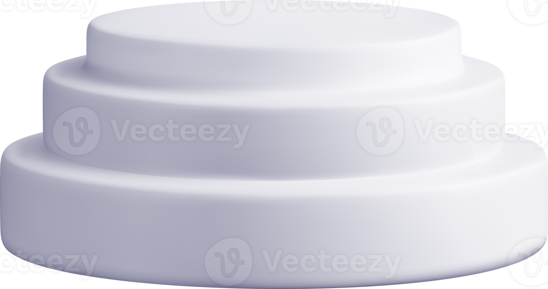 3D Stacked White Circular Forms on a Surface png