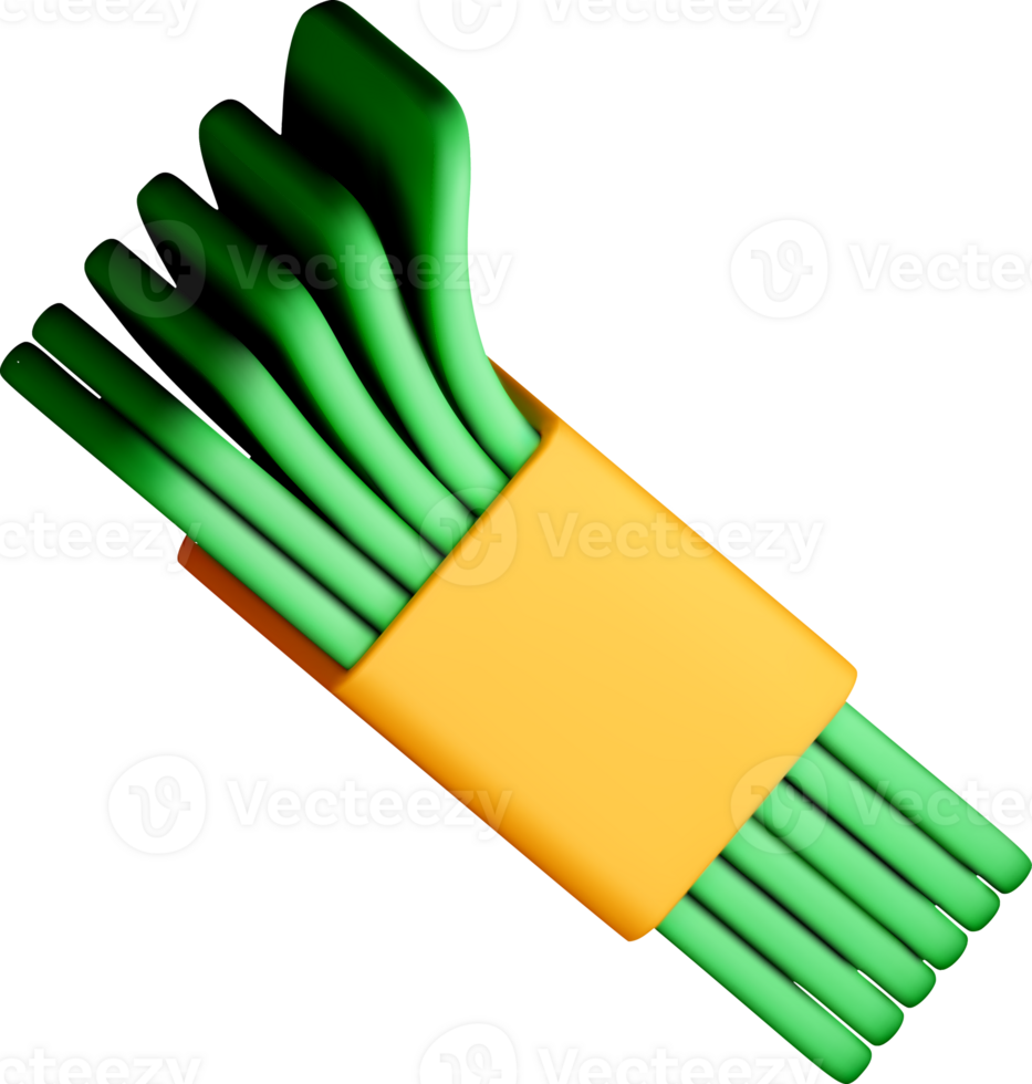 3D Rendering of Colorful Green Cutlery Set png