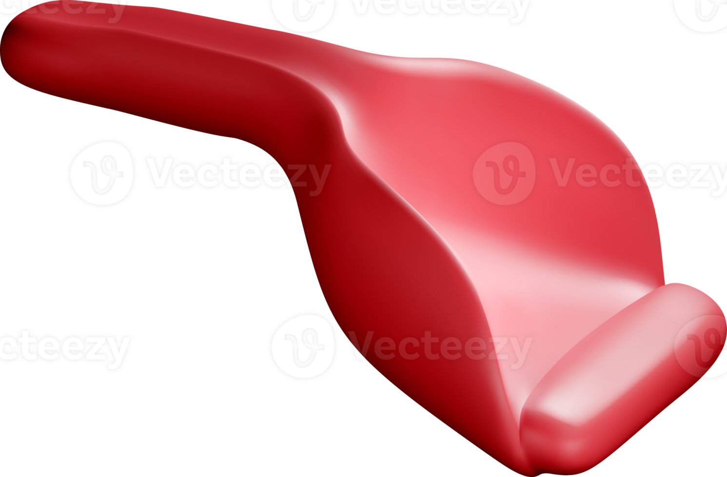 3D Red Sculptural Object with Smooth Curves png