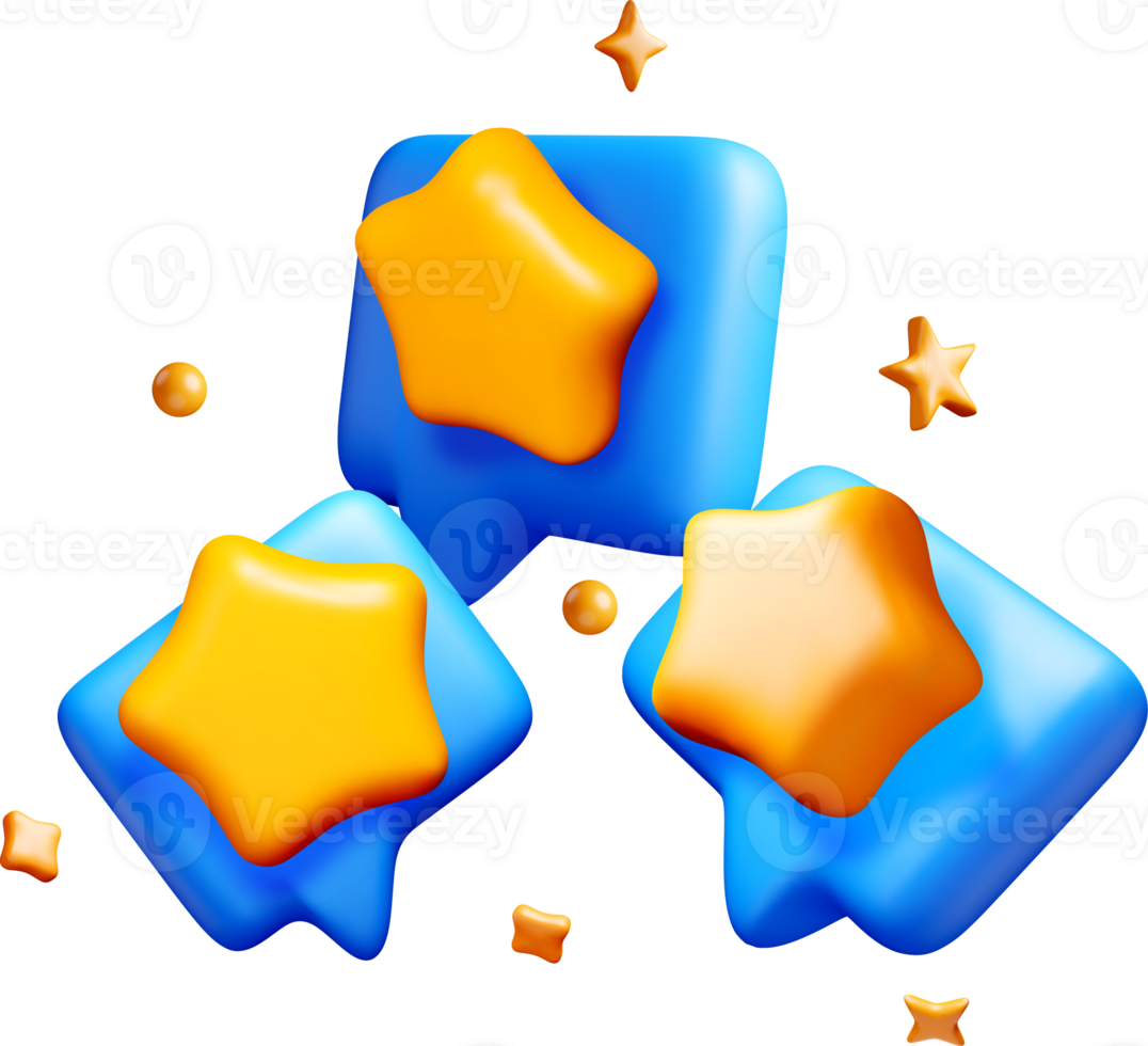 Colorful 3D Shapes with Stars and Cubes png