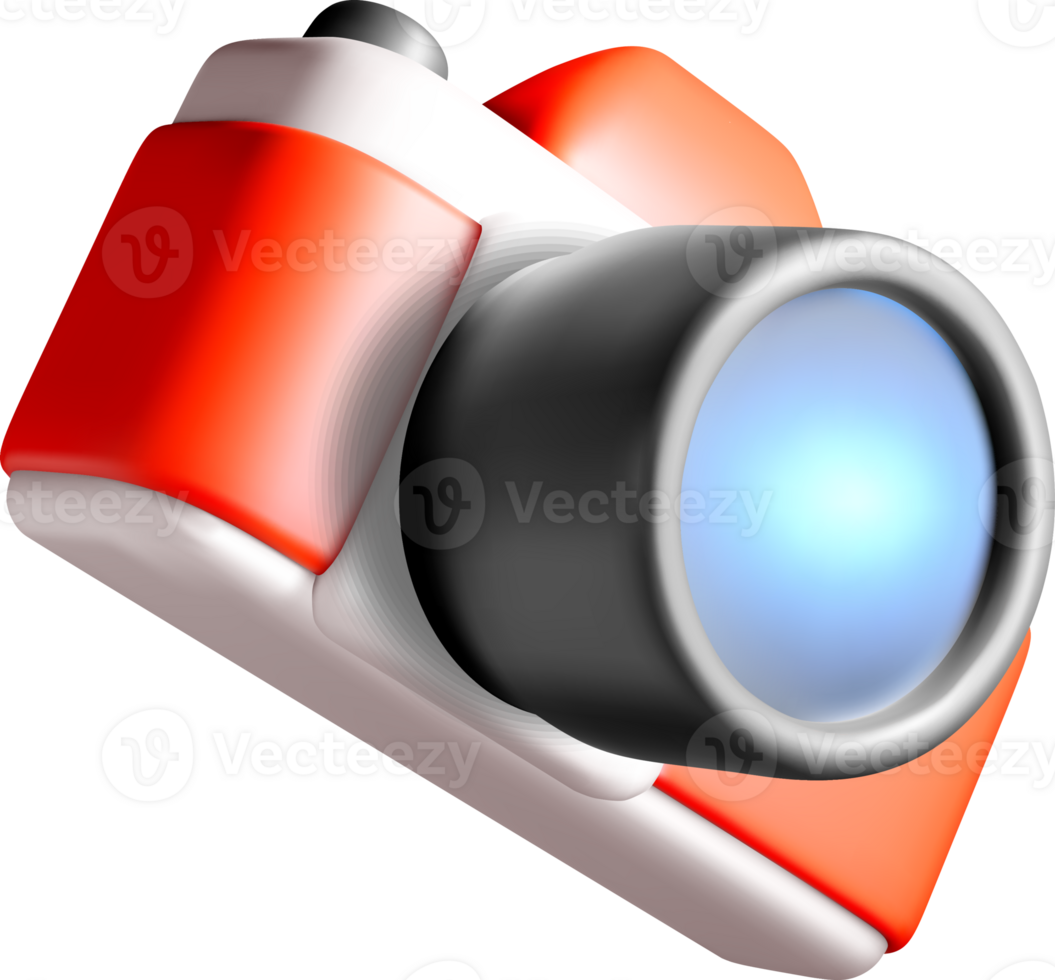 3D Camera Illustration with Vibrant Colors png