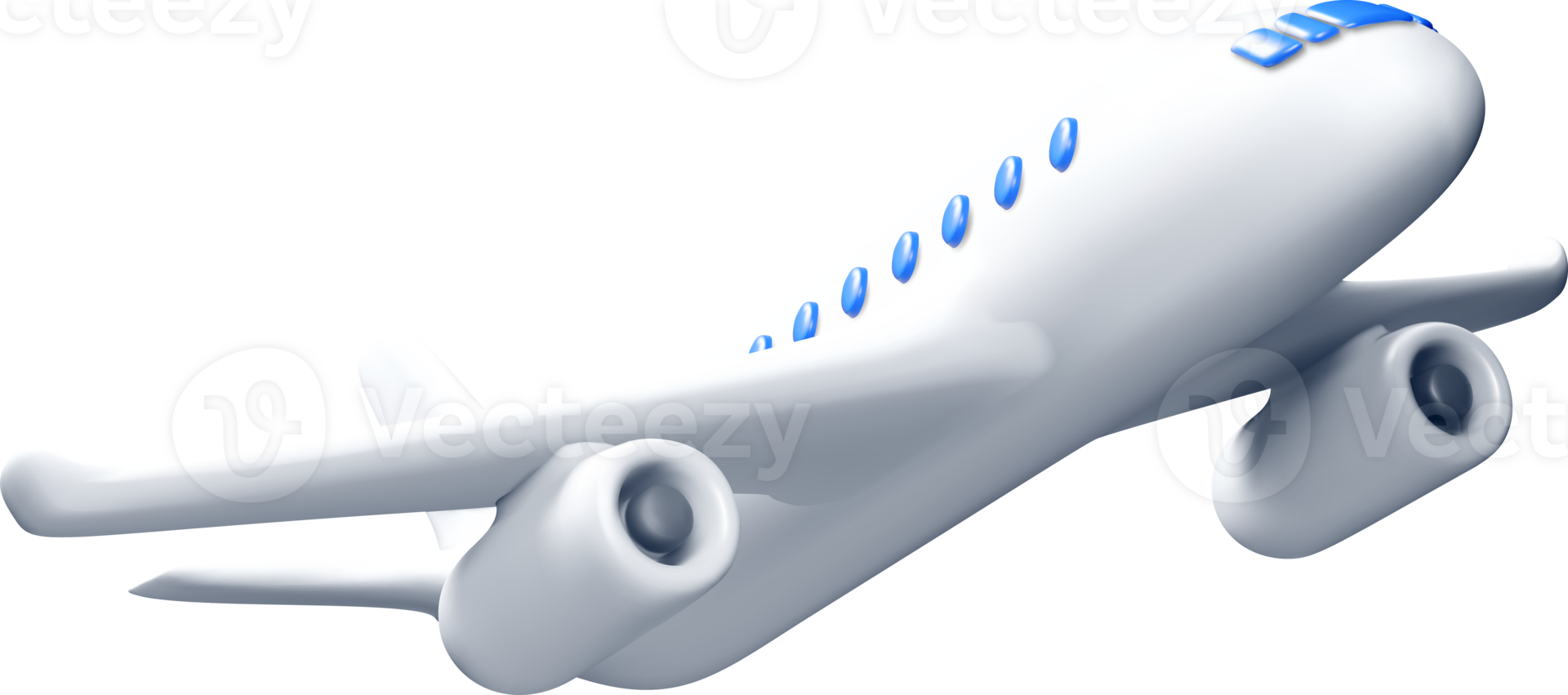 3D Model of an Airplane in Flight Position png