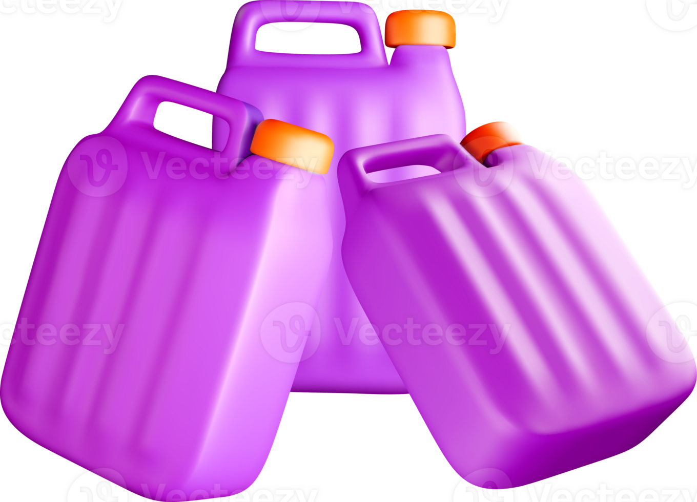 Colorful 3D Purple Containers on a White Background png