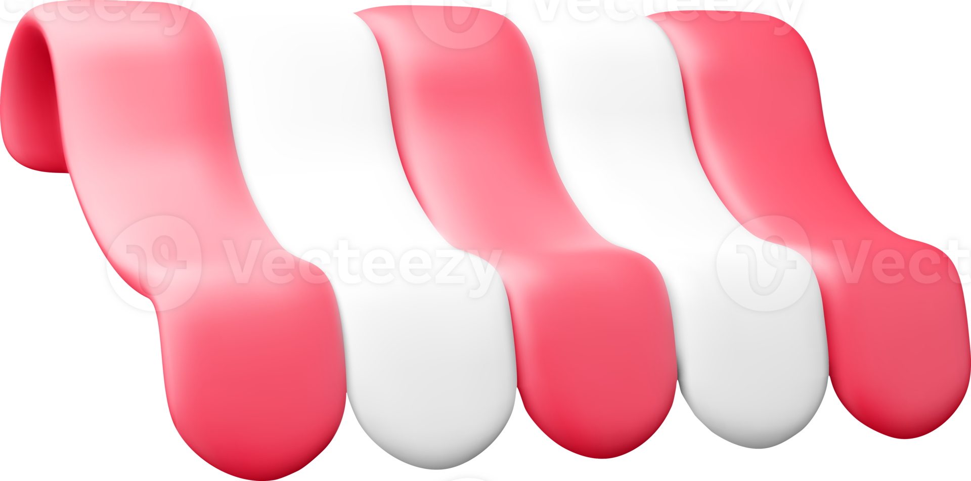 Stylish 3D Wavy Design in Pink and White png