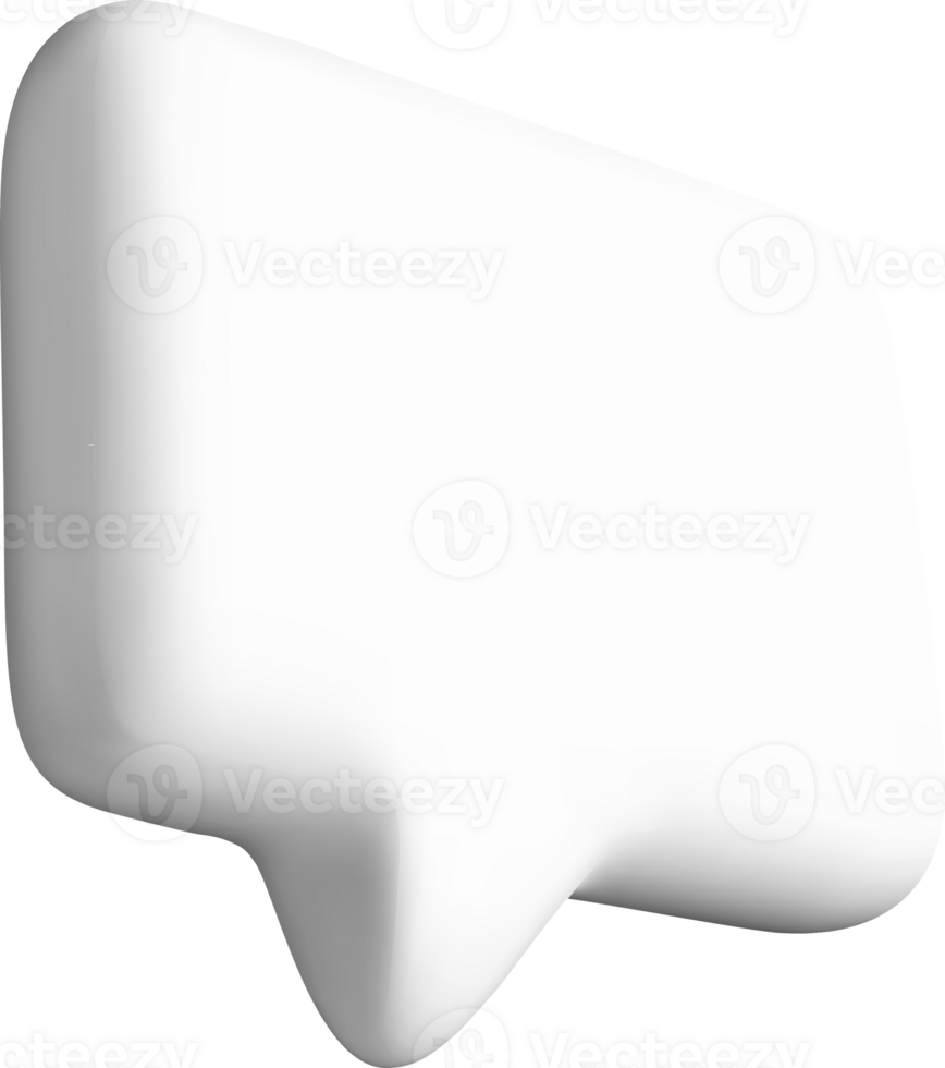 3D Speech Bubble in Minimalist Design png