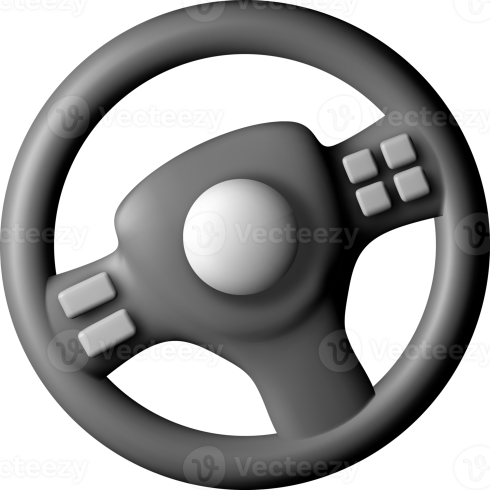 Realistic 3D Steering Wheel Design Concept png