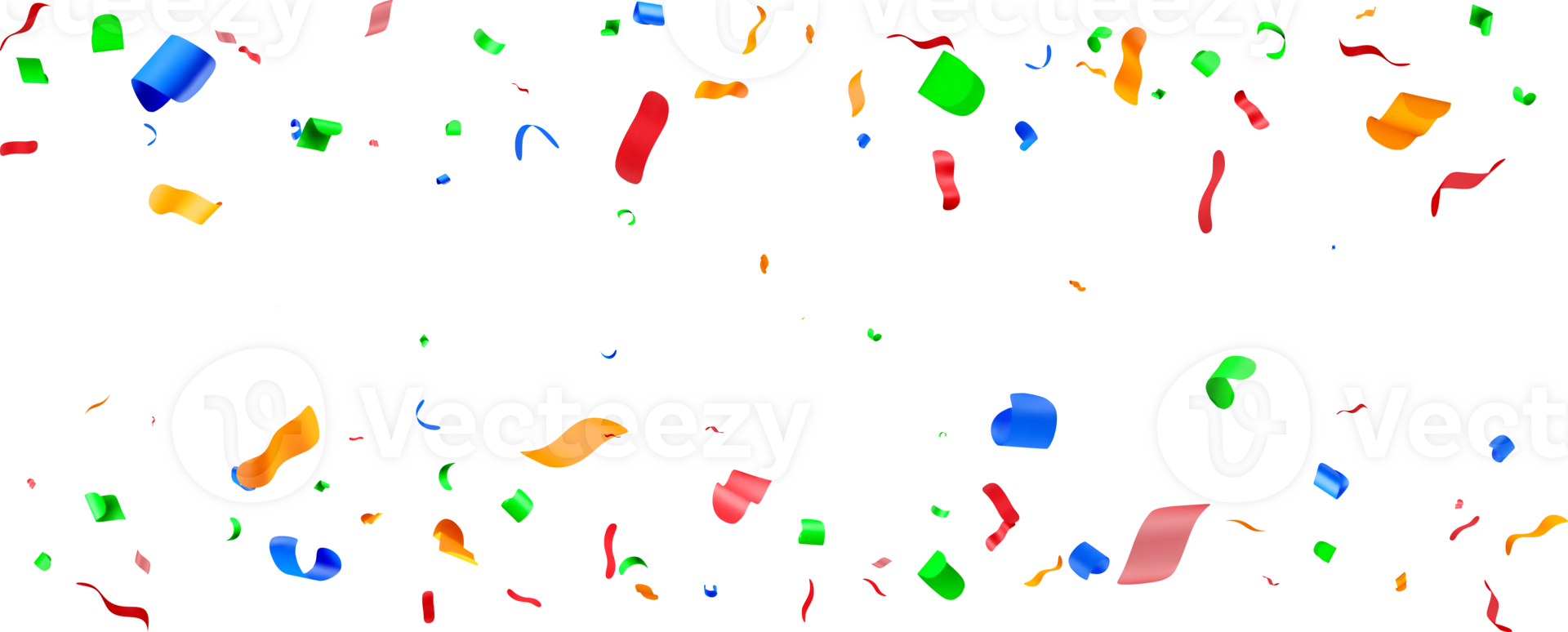 Colorful 3D Confetti Falling in Celebration png