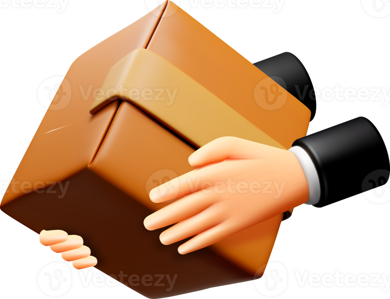 3D Hands Delivering a Package with Care png