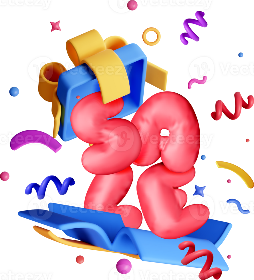 Colorful 3D Sale Promotion with Gift Elements png