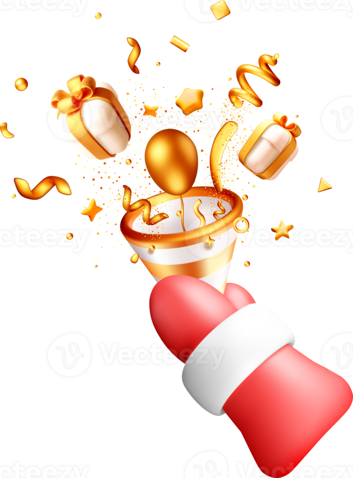 Colorful 3D Celebration with Gifts and Balloons png