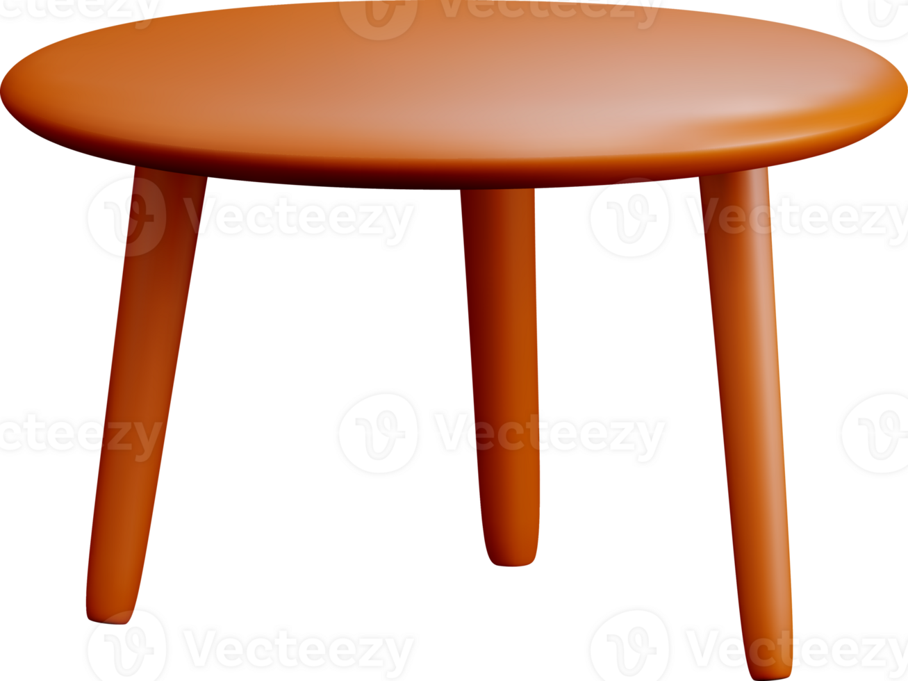 Stylish 3D Round Table Design in Warm Tones png