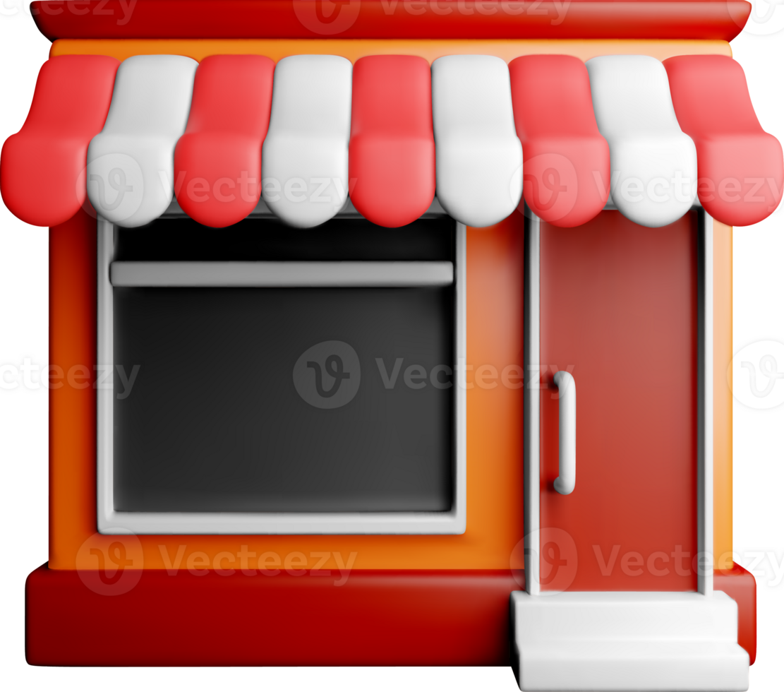 Colorful 3D Shopfront Model with Awning png