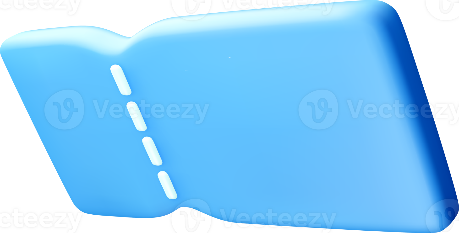 3D Abstract Blue Shape with Smooth Curves png