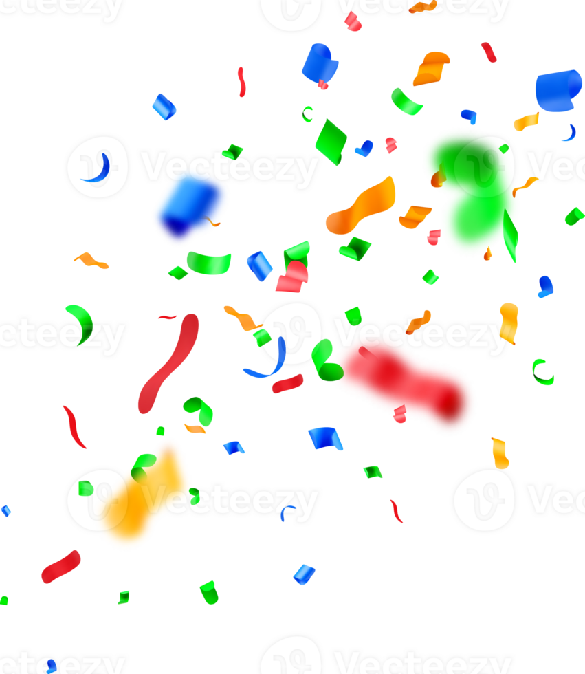 Colorful Confetti in 3D Float Animation png
