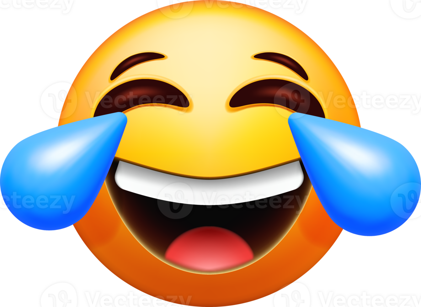 3D Laughing Emoji with Tears of Joy png