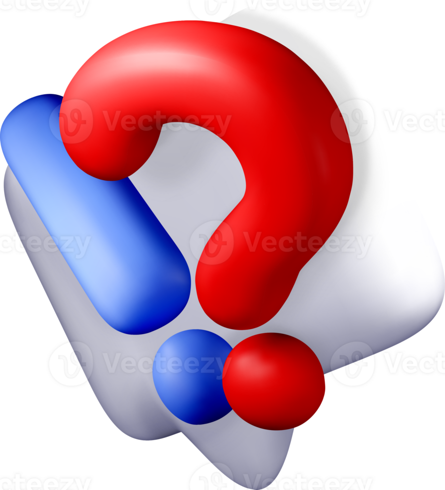 Colorful 3D Question Mark Design Concept png