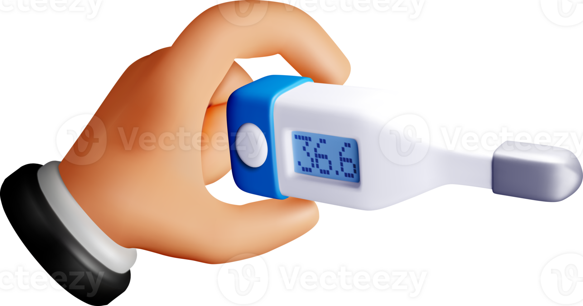 Digital Thermometer Displaying Temperature Reading png