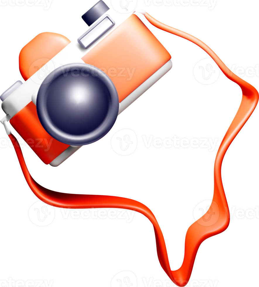 3D Camera Illustration with Colorful Design png