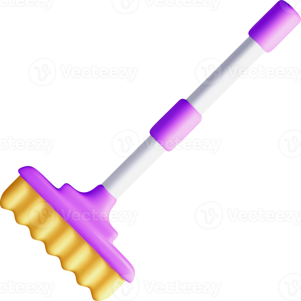 Vibrant 3D Cleaning Tool with Unique Design png