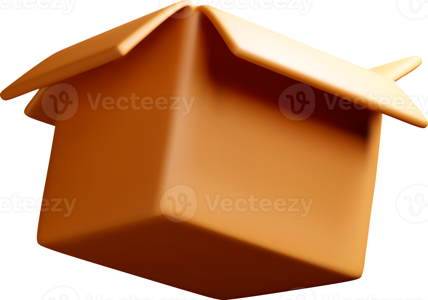 Stylish 3D Box Design with Open Lid View png