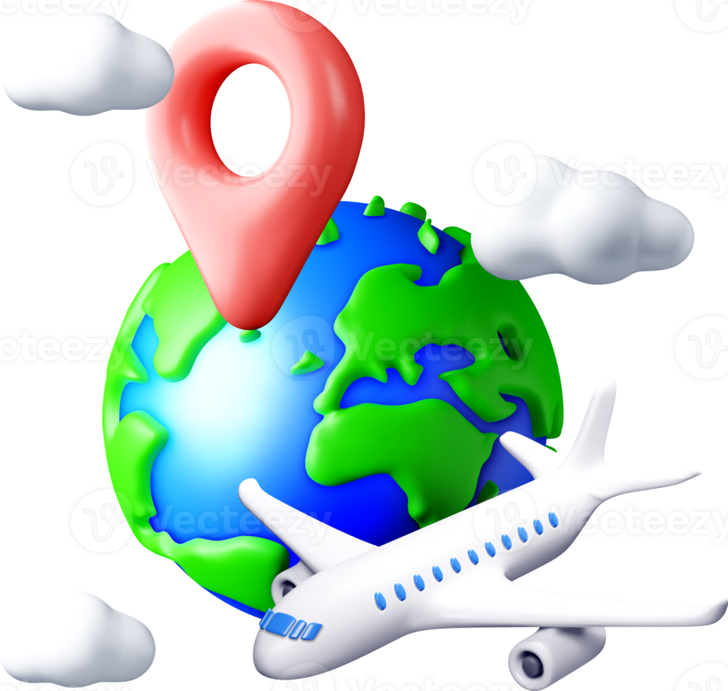 3D Illustration of Travel and World Exploration png
