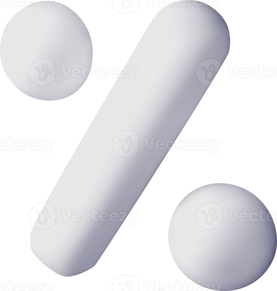 3D Percentage Symbol with Glossy Finish png