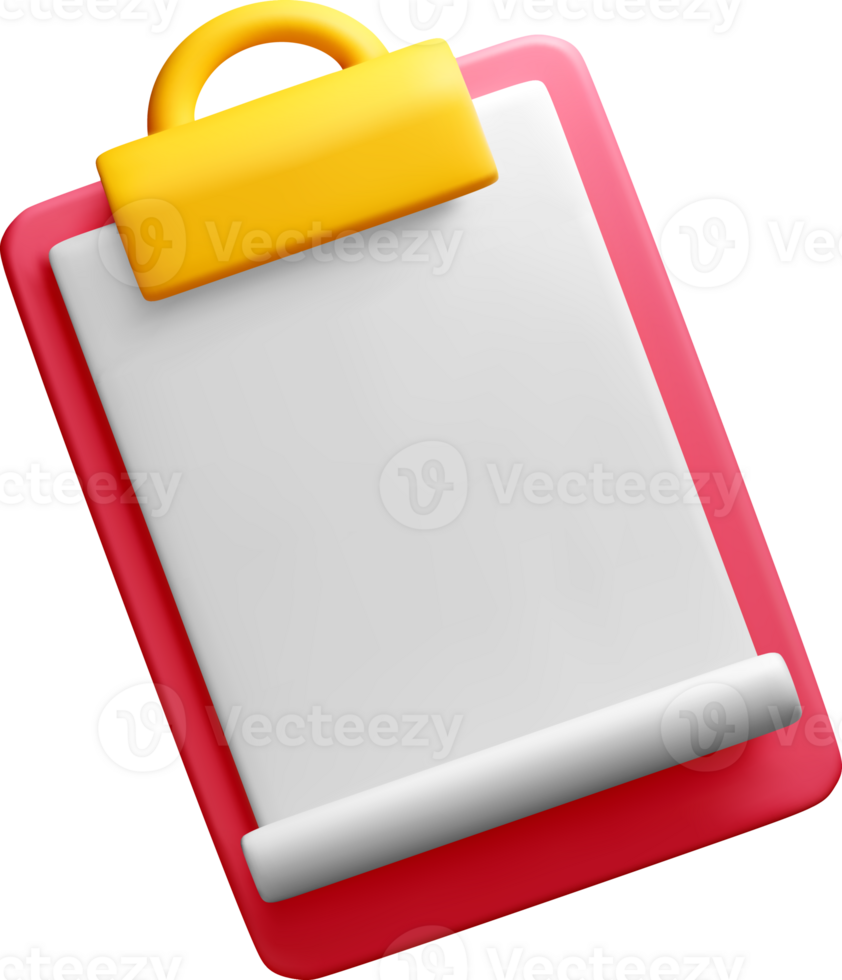 Colorful 3D Clipboard for Notes and Lists png