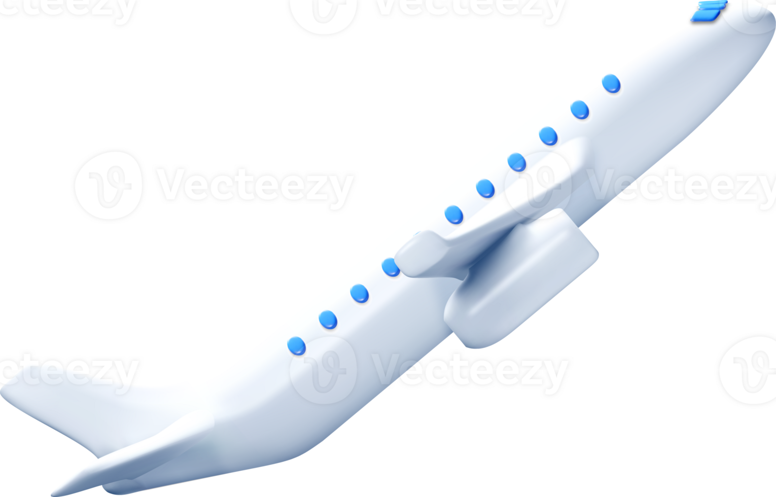 3D Model of a Sleek White Airplane Design png