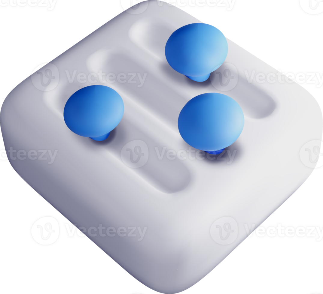 3D Abstract Design with Blue Dots and White Base png
