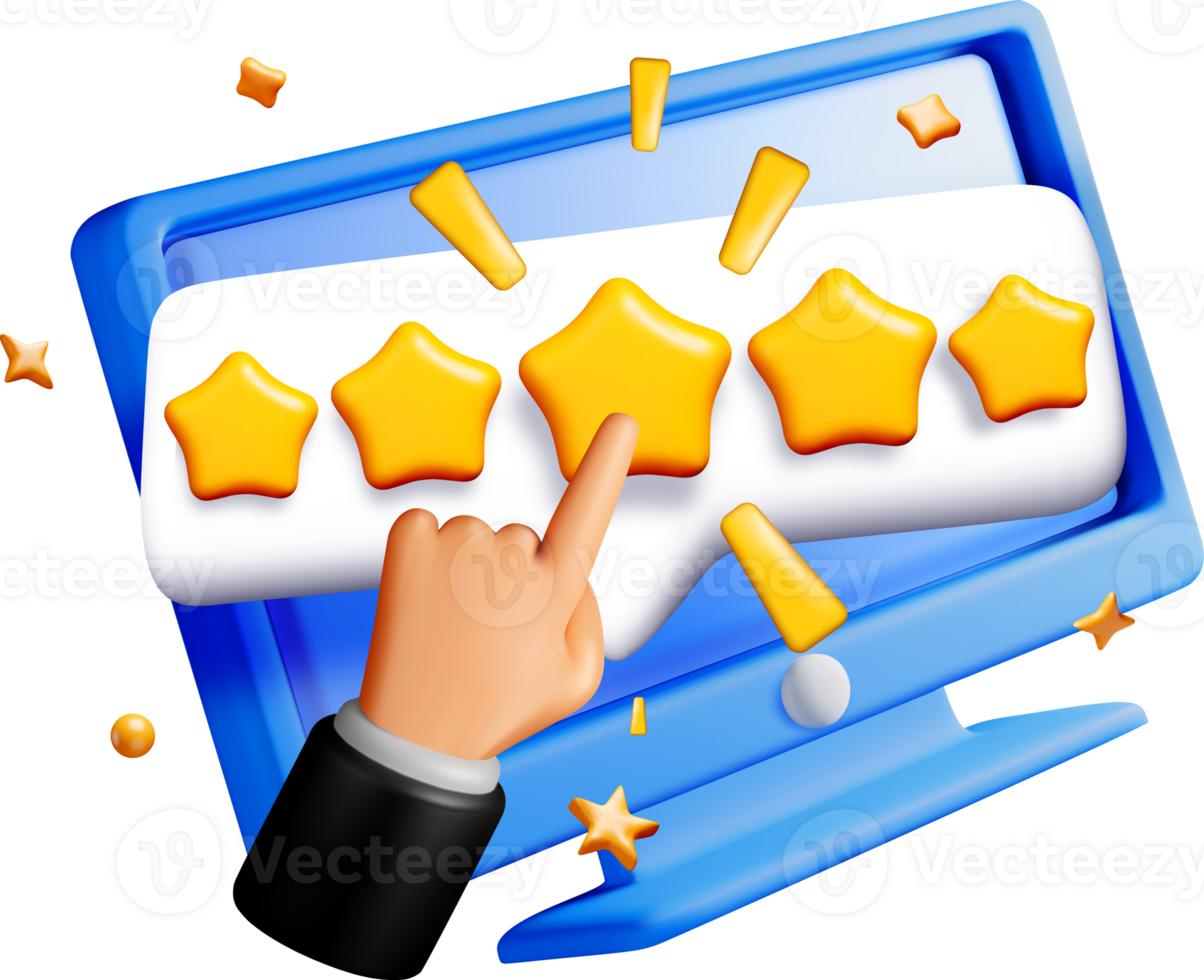 Interactive 3D Rating Stars Concept Design png
