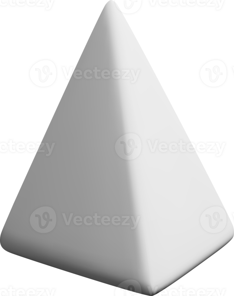 White 3D Pyramid in Smooth Finish png