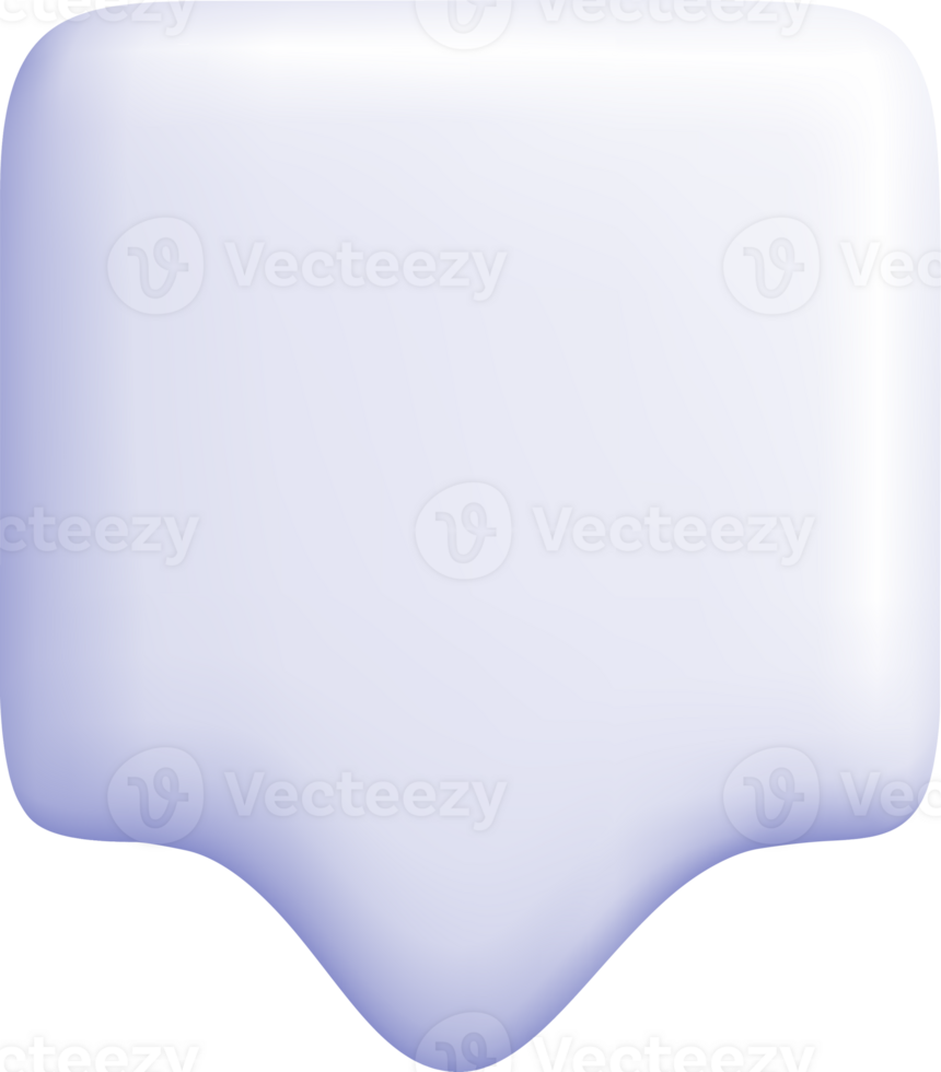3D Glossy Speech Bubble Icon in Soft Color png
