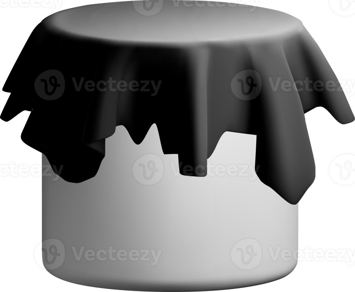 Abstract 3D Jar with Black Cloth Cover png