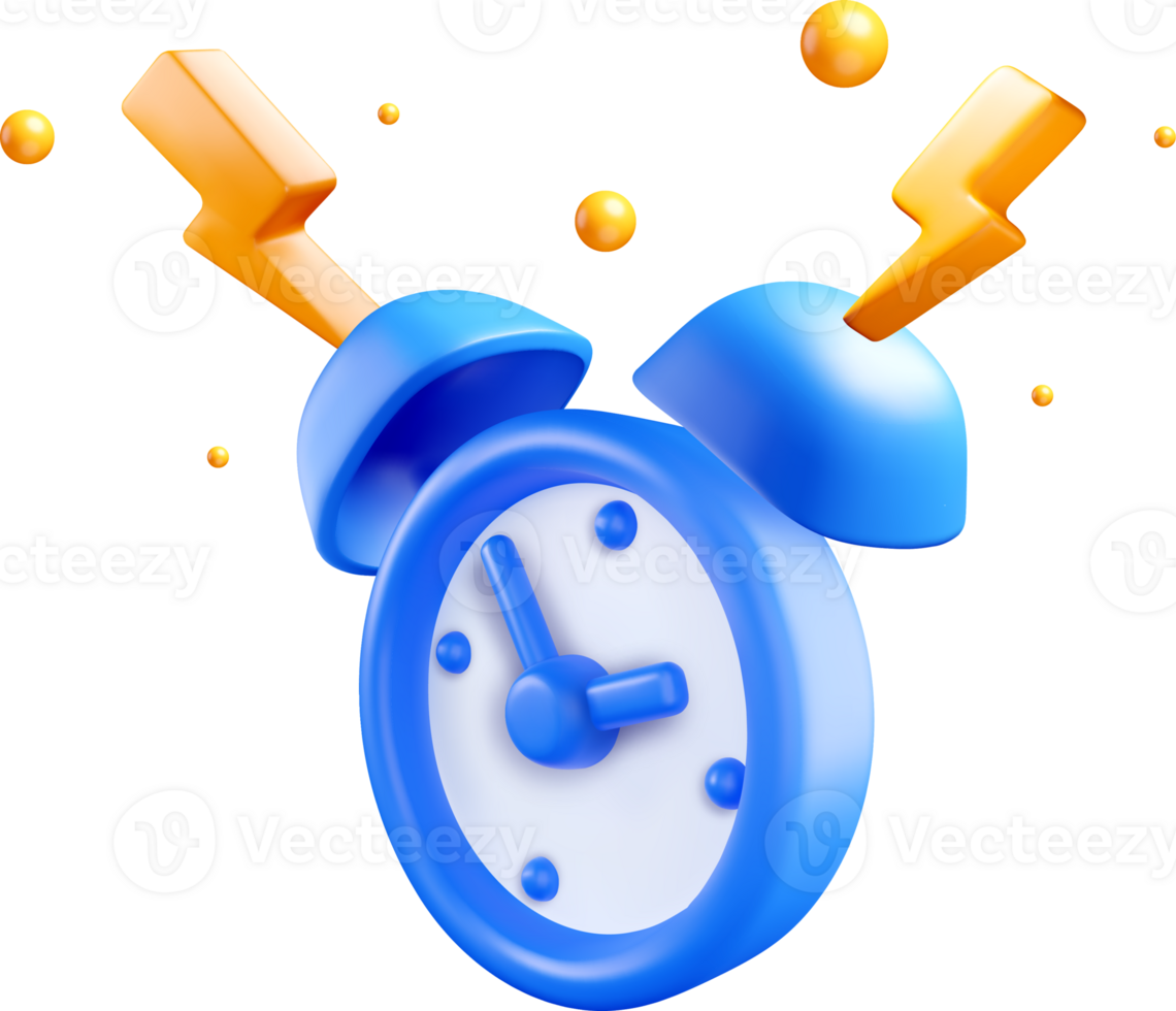 3D Alarm Clock with Lightning Effects png