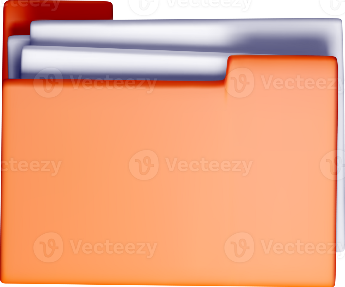 3D Folder Design with Transparent Layers png