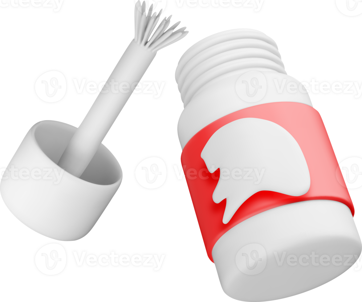 3D Bottle with Brush Cap for Application png