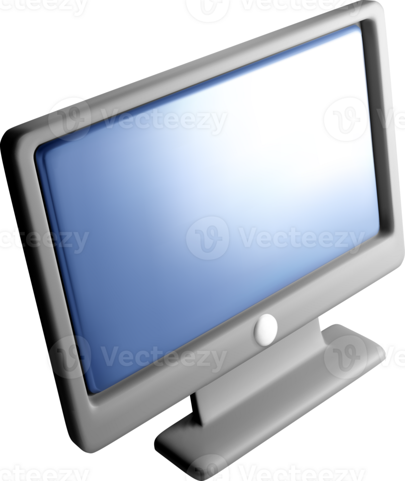 3D Rendered Monitor with Smooth Design png