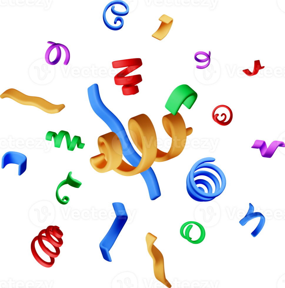 3D Abstract Colorful Shapes in Motion png